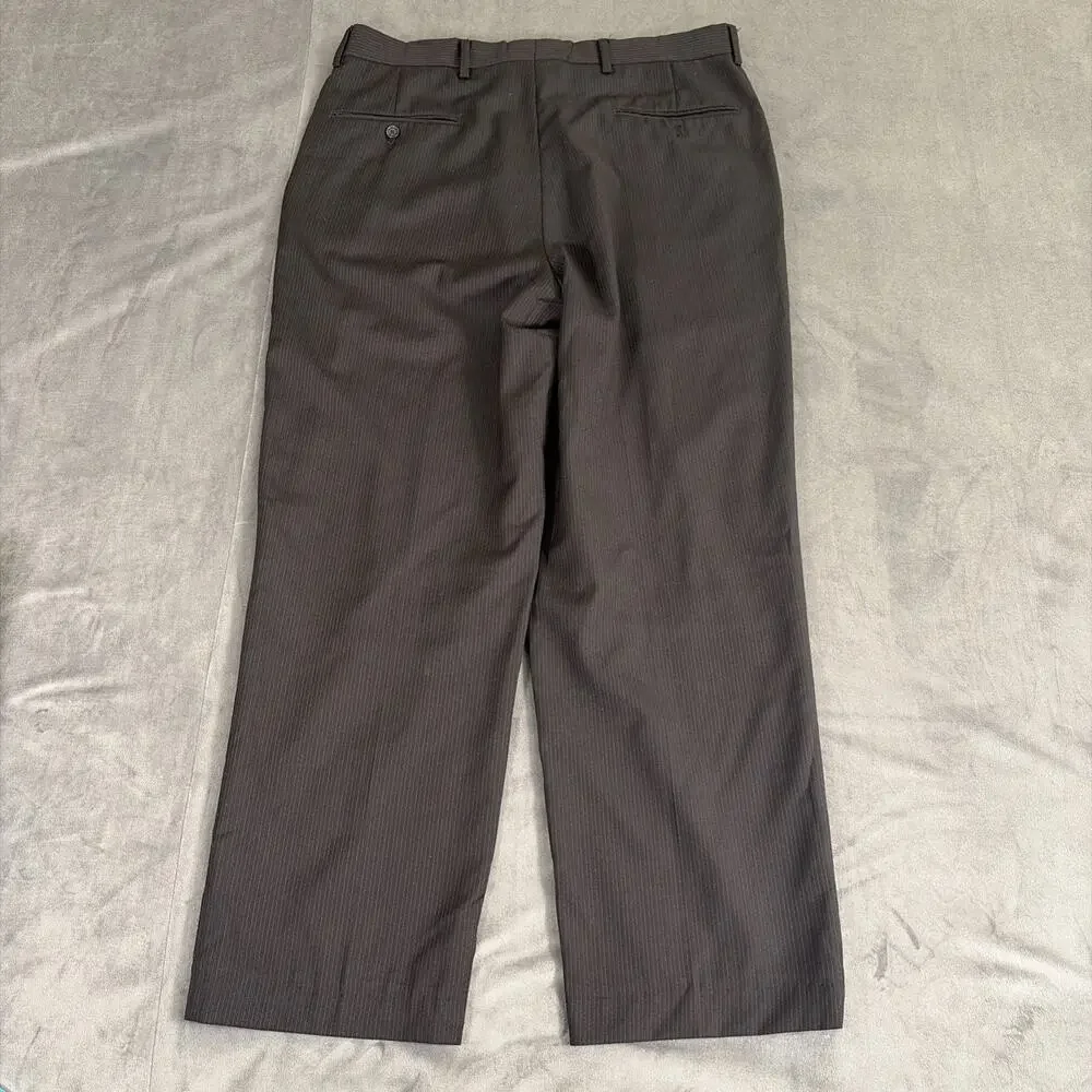 40L Joseph A Bank Black PinStripe Two Button Men's Suit Pants Flat-Front